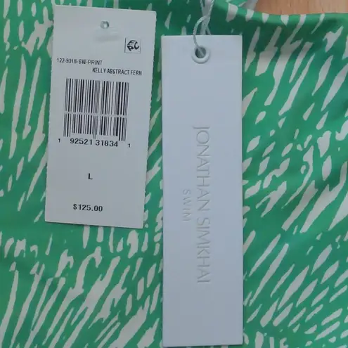 Jonathan Simkhai Alfani Abstract Print Bikini Bottom Kelly Abstract L New Green Size L