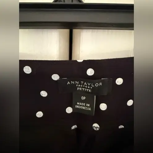 Ann Taylor Factory Black & White Polka Dot Ankle Pants Petite Size 0P