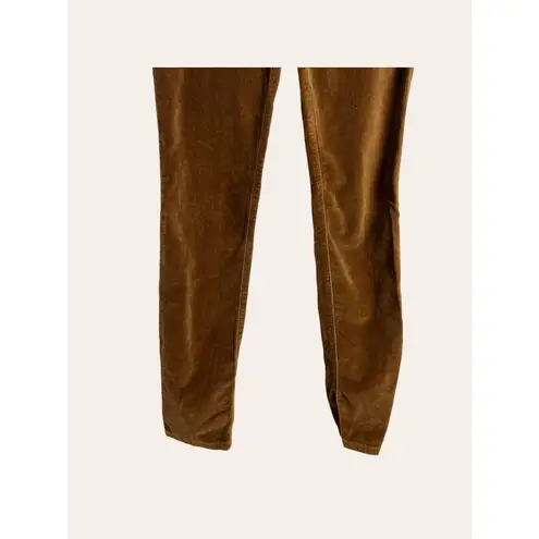 Pilcro and the Letterpress Anthropologie Brown Fit Serig Velvet Skinny Pants 26