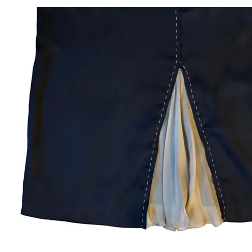 $520 NWT VTG Alberta Ferretti 42 6 Silk Charmeuse Skirt Black Gray Sheer Beige