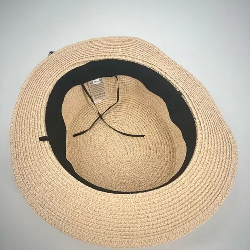 Warmhata Women's Polka Dot Bowknot Beach Flat Top Straw Sun Hat Beige One Size Tan