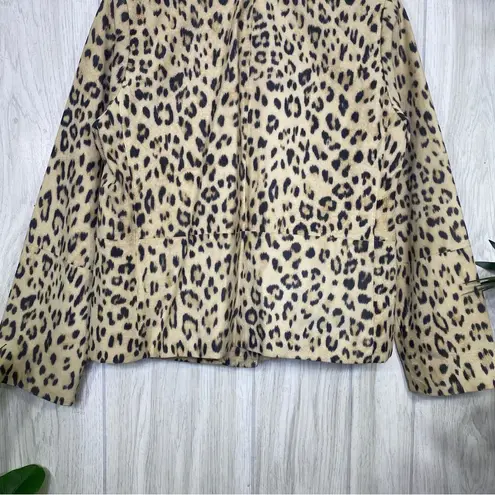 Chico's NEW  Animal Print Genuine Leather Jacket size 0 (S Small) NWT