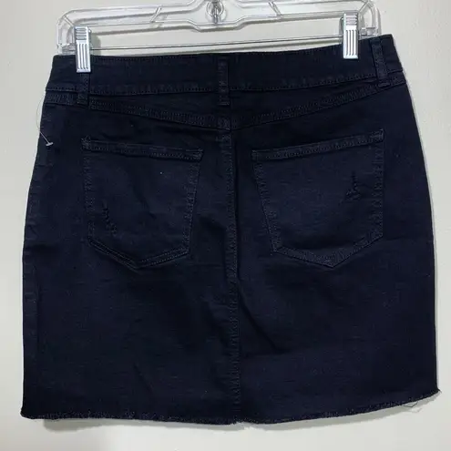 REWASH Mini Skirt Size 5/27 Black Distressed Denim Raw Hem “Vintage Reunion” NWT