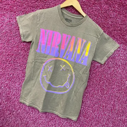 Nirvana Nevermind Tour Hyperwave Smiley Grunge Band Tee S