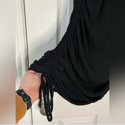 Mittoshop Black ribbed sleeveless cinched bodycon dress