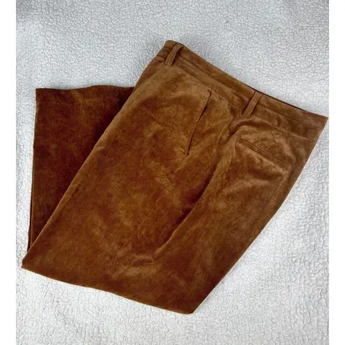 Coldwater Creek Women's Size 16P Golden Brown Wide Leg Corduroy Pants