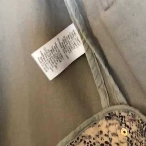 Rebecca Taylor hooded jacket military green womens size 8 brass clasp closures