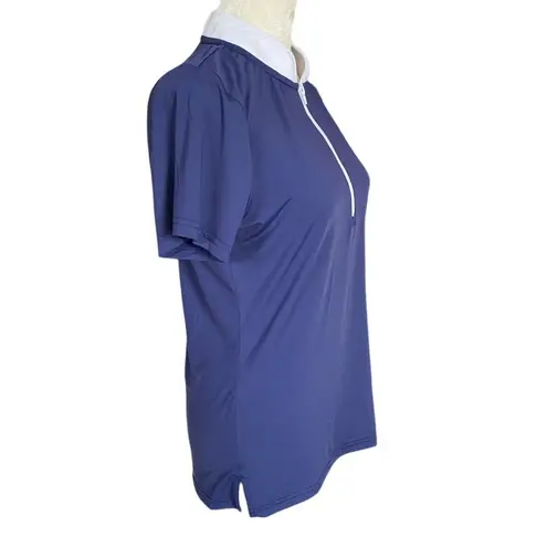 Smith & Quinn women's small blue and white short sleeve pullover polo top