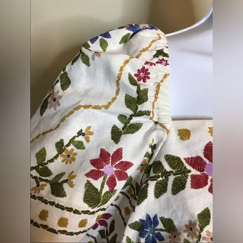 Farm Rio Sezane x Tie Back Floral cropped Shirt Sz. Lrg/Sz42 NWT Colorf…