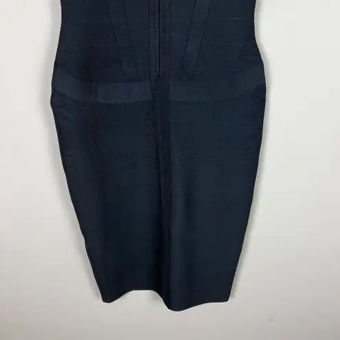 Bandage Dress Large Black Bodycon Midi Sexy Cocktail Sleeveless Hourglass L