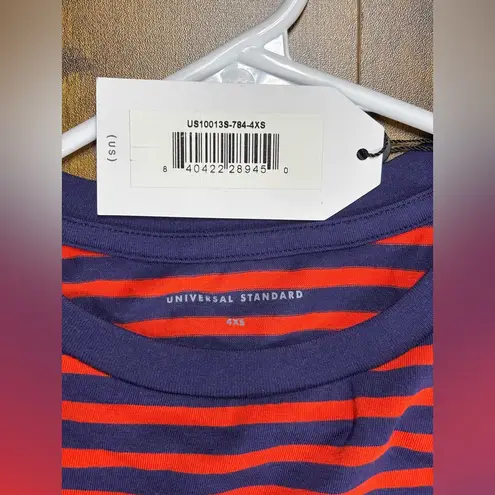 Universal Standard NWT Women's 4XS (00-0) XS Striped Tee - Red and Navy