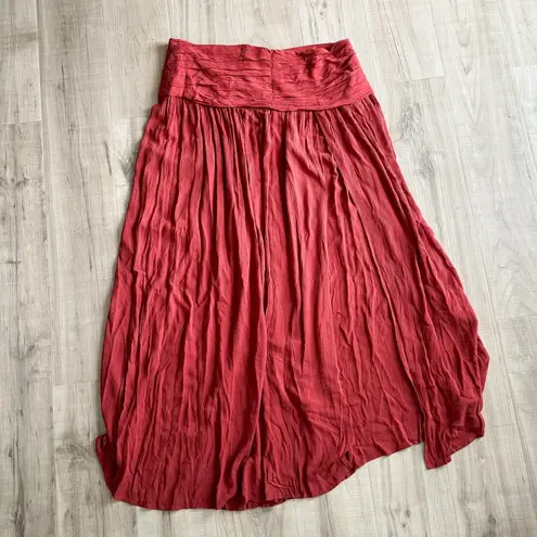 Fashion to figure GarnerStyle X FTF Jada Ruched Maxi Skirt Sz 2X High Slit Rust Orange