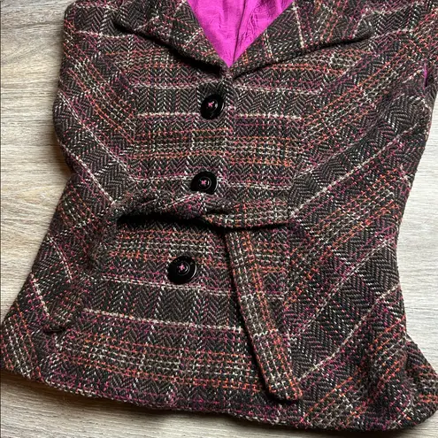 CAbi Plaid Wool Blend Plaid Tweed Vest Size Medium