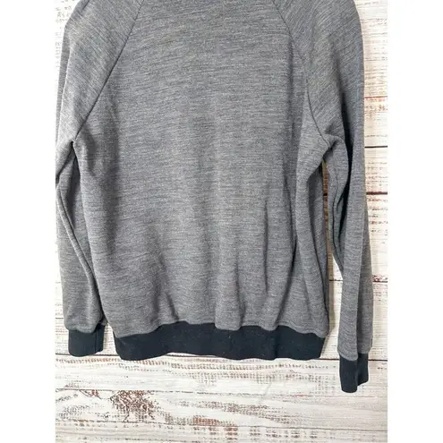 Joseph Wool Blend Crew Neck Long Sleeve Sweatshirt Gray Black Size 36