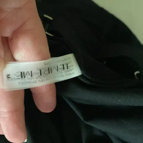 Tempt Me womens Black Twist-Front Mini swim Dress tummy control Medium NWT