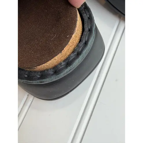 Naot Leather Mary Jane Clog Sandals Black Slip