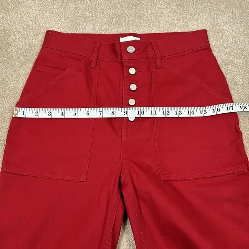 Wilfred Free Aritzia Red Denim Button Fly High Waisted Belen Women Jeans Size 6
