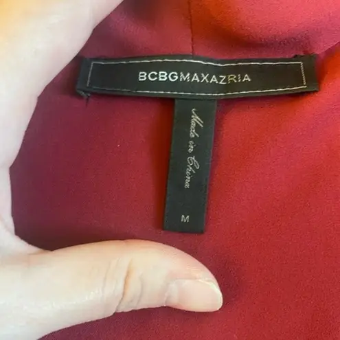 BCBGMAXAZRIA  Dark Red Drapey Sleeveless Blouse