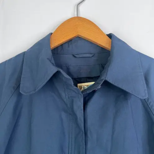 Travel Smith Navy Blue Double Zipper Duster Trench Jacket Windbreaker Size MD Size M