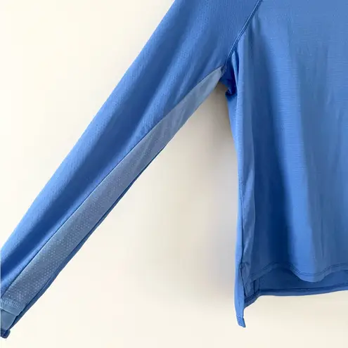 Lucky in Love Tennis Wear Long Sleeve Top with Criss Cross Back in Periwinkle S Blue