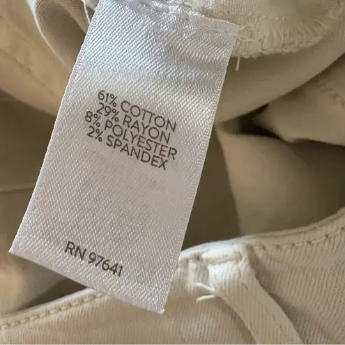 J. Jill High‑Rise Angled‑Pocket Wide‑Leg Jeans in Ivory Size 14P White