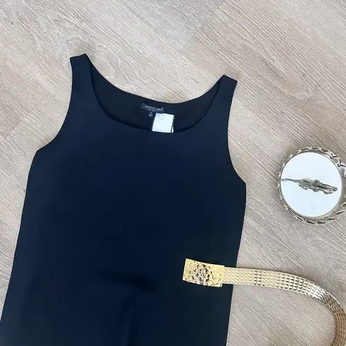 Lafayette 148 NY Luxury 100%Silk Double Georgette Blouse Designer Sleeveless Top Black Size 0