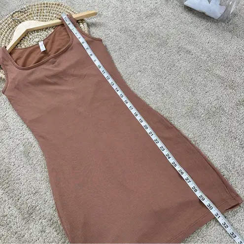 Popilush Women’s Shapewear Modal Sculpting Mini Tank Dress in Light Brown Size L Size L
