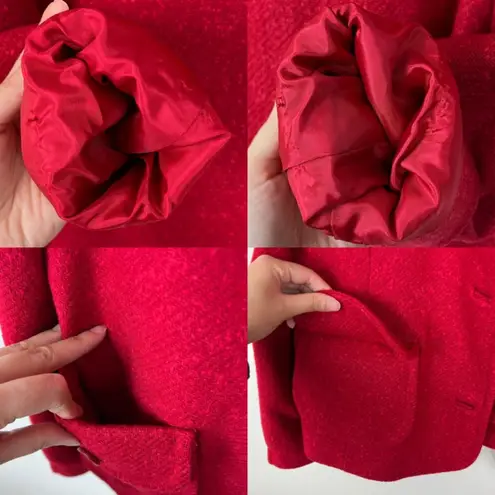 Pendleton Vintage 70s Red Wool Blazer Jacket Medium/16 Retro Holiday