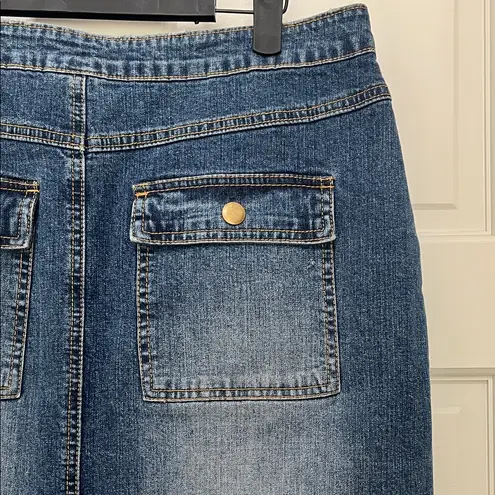 Saint Tropez West 90s Y2k Retro Maxi Denim Skirt - Size 8