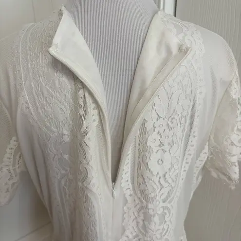 Lace Maxi Dress White Size XL