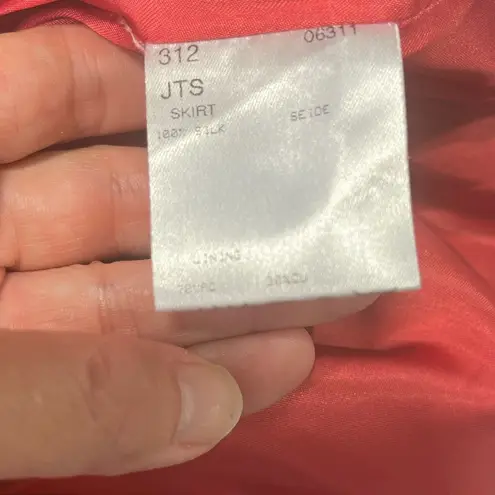 Carolina Herrera Coral Pink tweed pencil skirt size 10