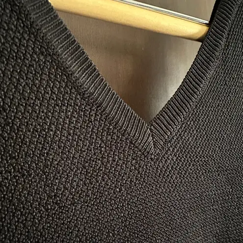 FRNCH | Black Pique Sweater V Neck Full-seat Bodysuit | Sz Medium / Large