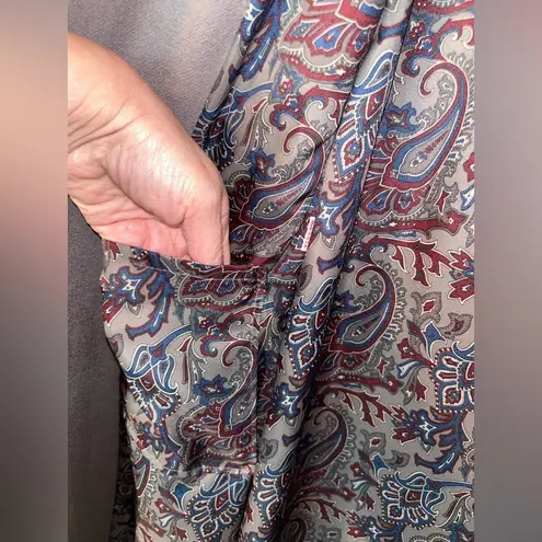 VINTAGE Alorna 100% Wool Coat with Scarf | Pockets | Fully Lined Paisley Print Brown Size undefined