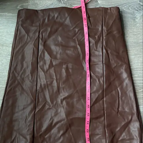 Meshki NEW PAmela Strapless Faux Leather Dress Large