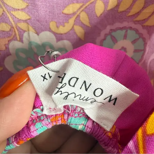 NWT Emily Wonder Pink Floral Print Tie Back Dress Sundress Multicolor Size 1X