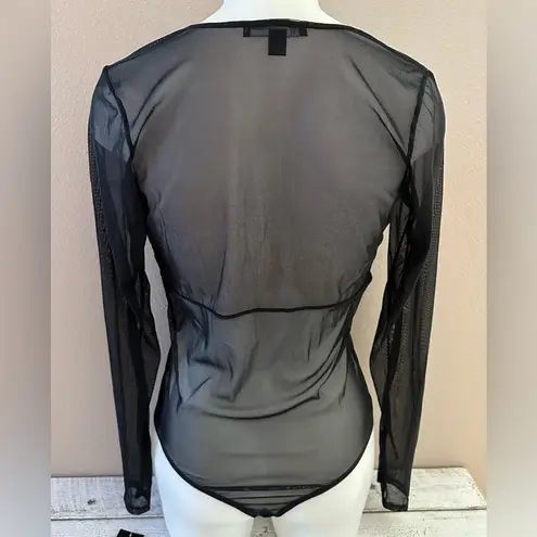 Inc international Lace & Mesh Sheer Long-Sleeve Bodysuit - NWT