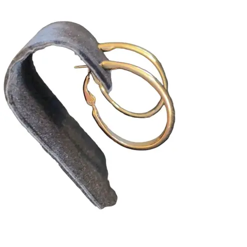 Gold Fashion Hoop Earrings Snap Closure