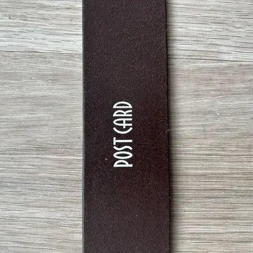 Vintage Post Card XS/S Italian Leather Belt Dark Brown Double Prong Buckle