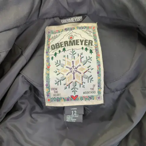 Obermeyer Womens Divine Long Parka Winter Ski Snow Coat Jacket Black 12 Fur Hood