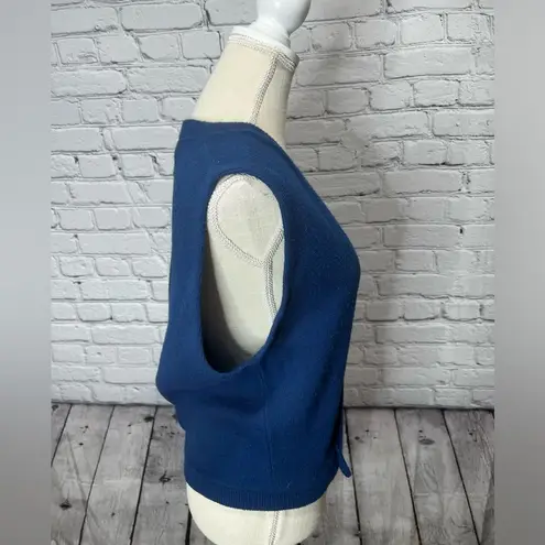 Vintage campus acrylic sweater vest medium Blue