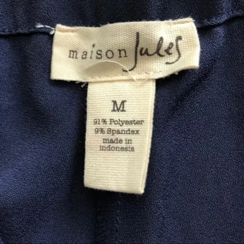 Maison Jules New Navy Blue Stretch Ruffle Shorts