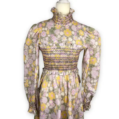 Marcel Fenez by Roland Klein Authentic Vintage 1970s Prairie Maxi Hostess Dress Purple