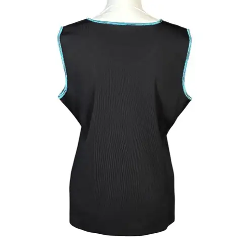 Misook Knit Tank Top Size Large Sleeveless Black Corpcore Travel Work Casual