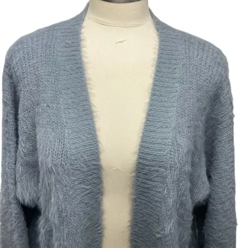PINCH Fuzzy Knit Open Front Cardigan Sweater – Women's Small/Medium Blue
