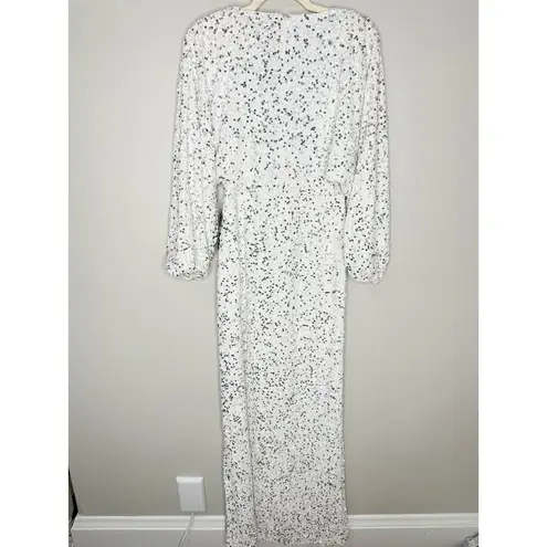 Retrofete Camille White Sequin Gown Maxi Dress Size Small NEW