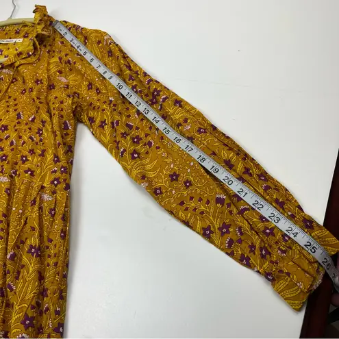 Roller Rabbit Rhone Floral Dress Womens Size XS Cover-Up Long Sleeve Tassels