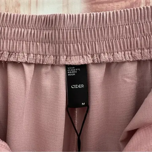 Cider  Pink High Waist Pleated Wide Leg Trouser Pants