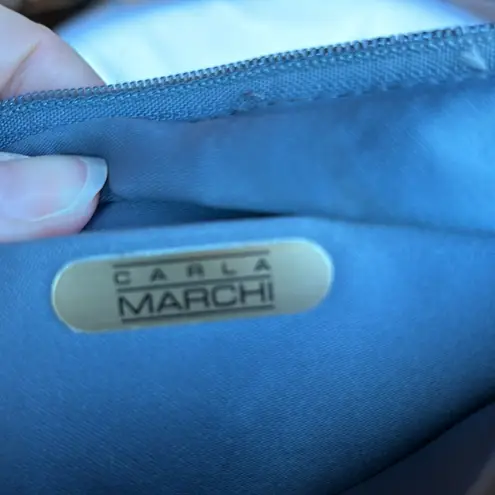 Carla Marchi Vintage Dark Gray Beaded Zippered Purse Crossbody Handbag Formal