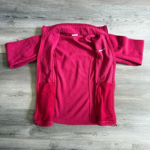 Columbia  Fleece Zip Up Magenta Pink Medium Zipper Pockets Athleisure