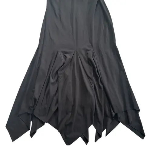 Vintage Y2K Handkerchief Asymmetrical Hem Betsey & Adam Size 8 halter neck Black